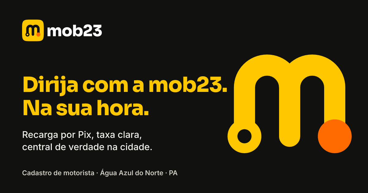 Cartão da mob23 convidando motoristas a se cadastrar